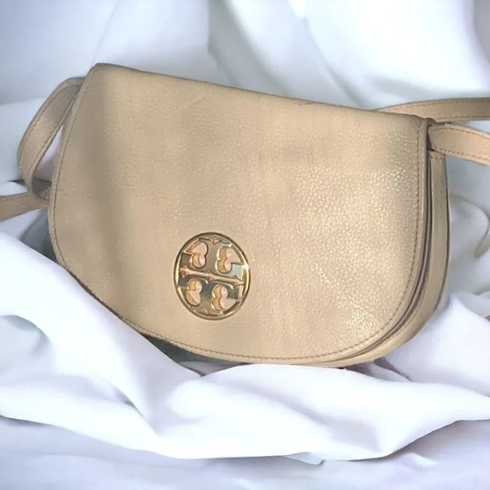 Tory Burch Jamie Blush Pink Leather Convertible Crossbody Clutch Gold Hardware